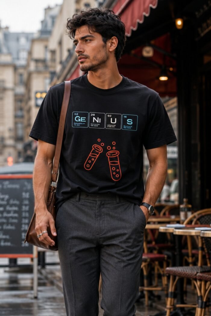 Periodic Table Genius Graphic T-Shirt - Science Nerd Black Tee - Image 7