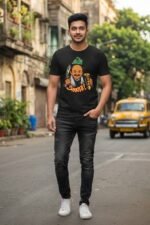 Lalmohan Babu's Signature Black Tee | Pure Cotton | Satyajit Ray Sonar Kella & Jatayu Inspired Tee - Image 2