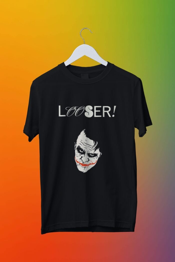 Batman-Joker Face T-Shirt | Dark Streetwear “Looser” Design | Pure Cotton - Image 1