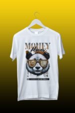 Cool Panda White T-Shirt | "Chasing Money Not Friends" | Soft Pure Cotton Street Style
