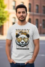 Cool Panda White T-Shirt | "Chasing Money Not Friends" | Soft Pure Cotton Street Style - Image 5
