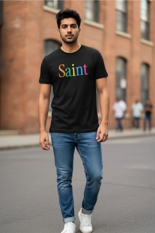 Home Fashion-color 62 mens black tshirt saint