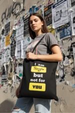 Black Canvas Tote | Humorous Relationship Status Design - Image 3