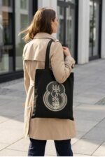 "Ganesha Om Trishul" Tote Bag | Embroidery-Look Hindu Symbol Design - Image 7