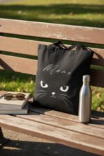 Eco-Friendly Canvas Tote | Cute Minimal Cat Eyes Canvas Bag for Daily Use - Image 6