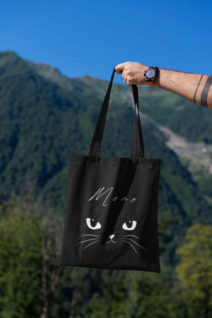 Eco-Friendly Canvas Tote | Cute Minimal Cat Eyes Canvas Bag for Daily Use - Image 3