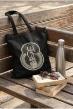 "Ganesha Om Trishul" Tote Bag | Embroidery-Look Hindu Symbol Design - Image 6