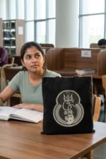 "Ganesha Om Trishul" Tote Bag | Embroidery-Look Hindu Symbol Design - Image 4