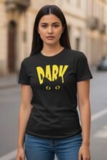 Stilotee "DARK" Slogan T-Shirt with Cat Eye Graphic - Unisex Black Tee - Image 5