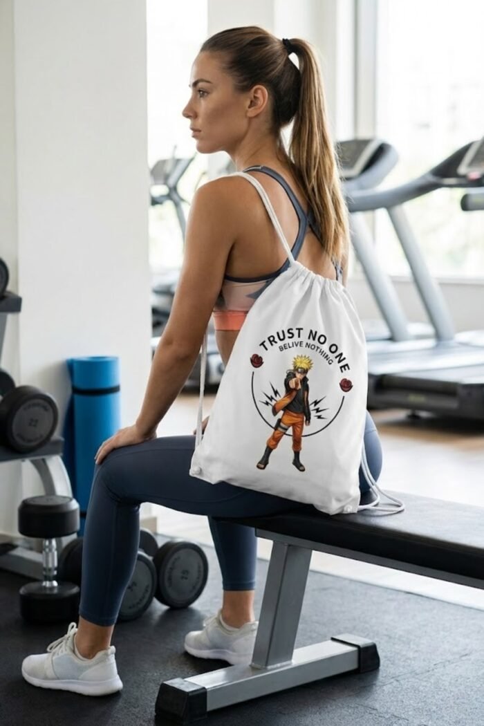 Aesthetic Anime Streetwear Drawstring Sackpack – Casual Vintage Graphic Gym Bag - Image 4