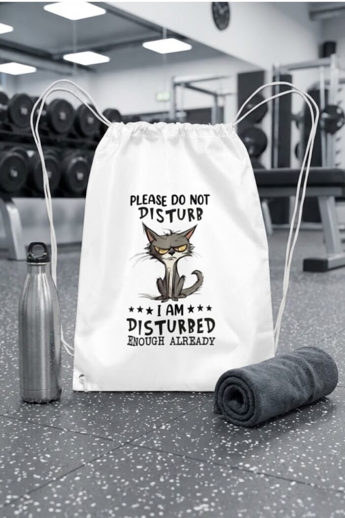 Funny Introvert Sarcastic Cat Drawstring Sackpack – Casual Aesthetic Graphic Gym Bag - Image 5