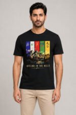 Mountain Lover T-Shirt - Offline in the Hills Black Graphic Tee for Men
